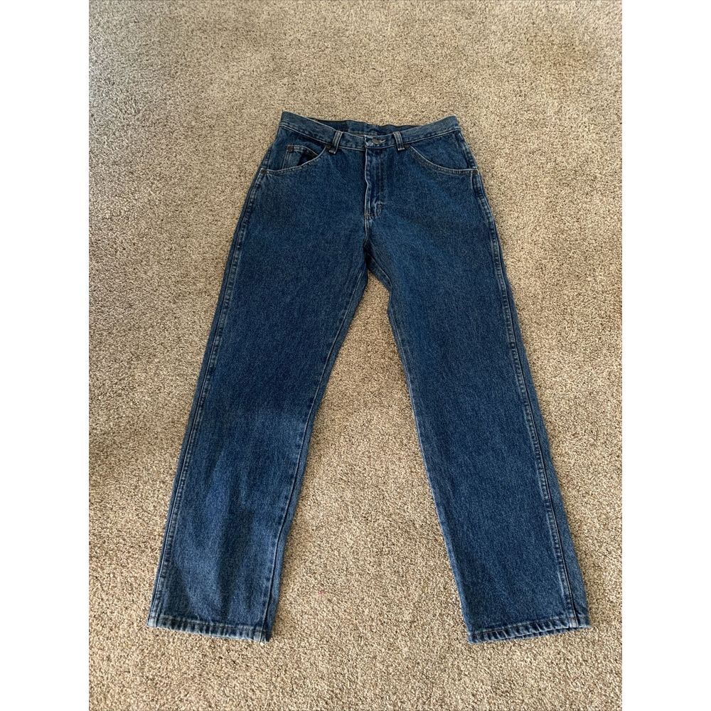 Wrangler Men's Size 32 X 30‎ Regular Straight Blue Denim Jeans